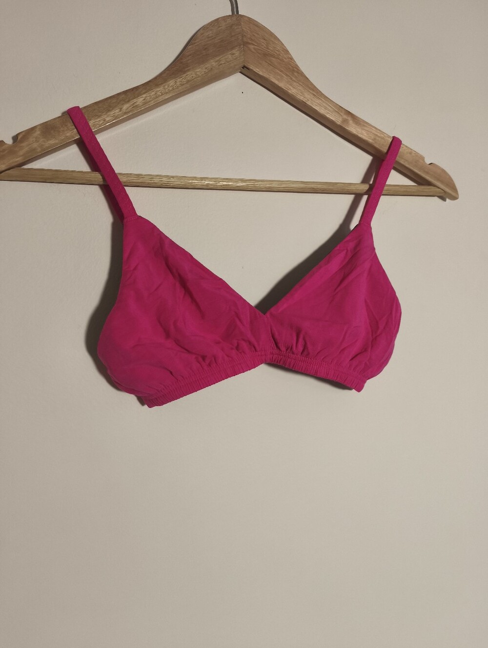Huha Mineral Zinc Infused Triangle Bra Bralette sz S Pink Granola Lounge Natural